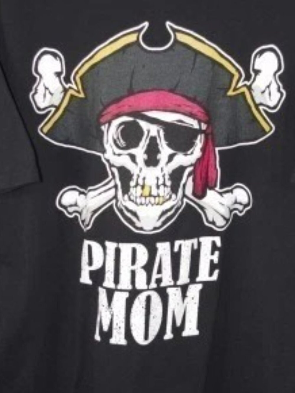 Pirate Mom T Shirt 3XL Jolly Roger Skull Crossbones Flag Captain’s Wheel